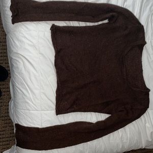 Brandy Melville Brown Knit Long Sleeve